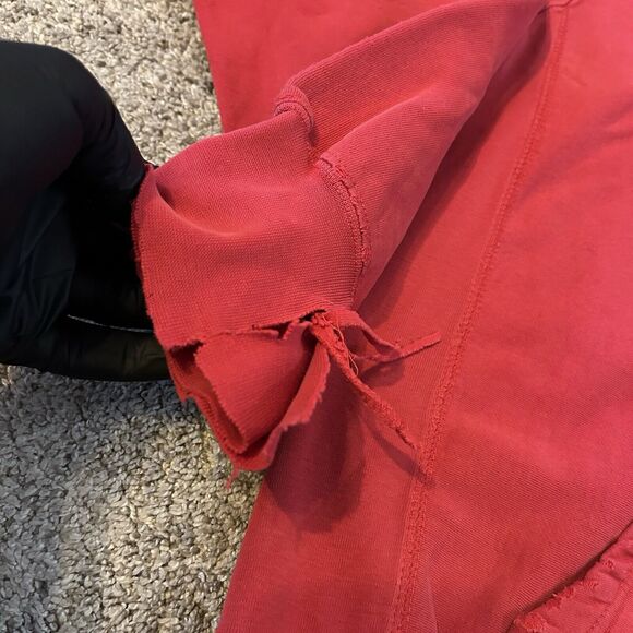 VTG Muhlenberg College Spellout Pro Weave Red Sweatshirt Hoodie Distressed M - Picture 8 of 10